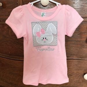 Bunny rabbit embroidered toddler shirt. Size 2T.